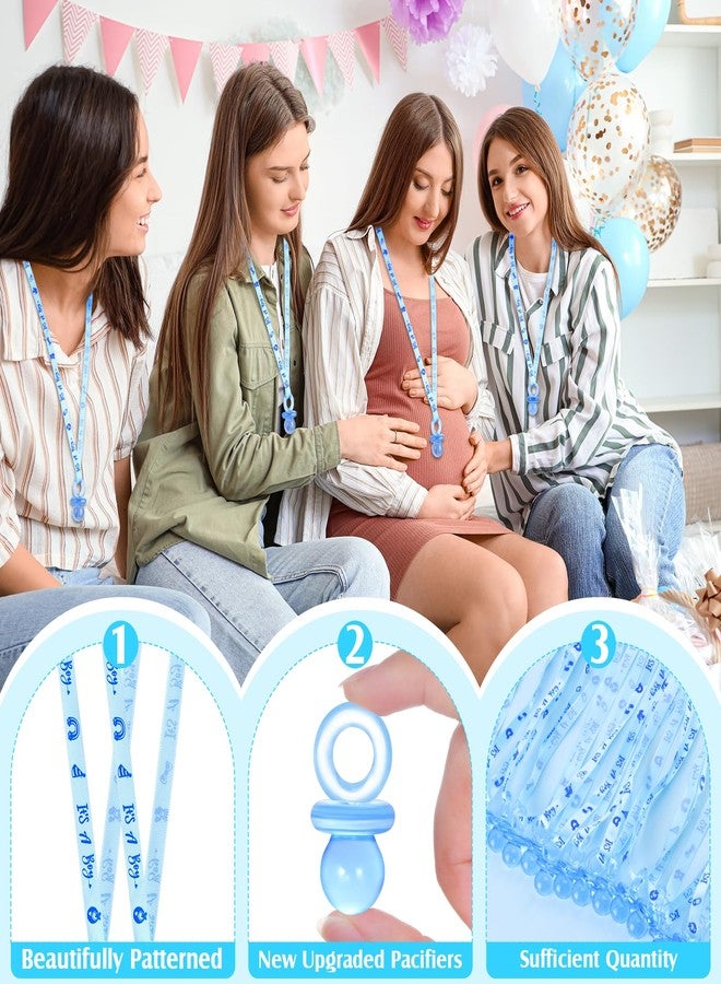 ZYFLSQ 36 Pieces Baby Shower Pacifiers Necklace, Cute Acrylic Pacifier Necklaces for Baby Shower Games Boy Charm, Party Favors, Decorations DIY, Gender Reveal Table Scatter(Blue) - Image 2